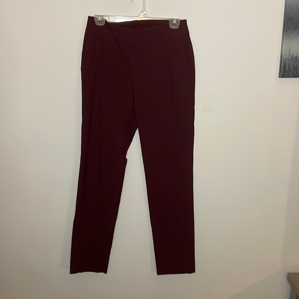 Maroon Straight Leg Ankle Length Women’s Dresspants